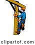 Clip Art of Retro Lineman on a Pole - 14 by Patrimonio