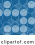 Clip Art of Retro Patterned Background of Blue and Light Blue Circles and White Outlines by KJ Pargeter