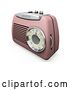 Clip Art of Retro Pink Radio with a Station Dial, on a White Surface by KJ Pargeter