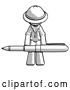 Clip Art of Retro Ranger Guy Weightlifting a Giant Pen by Leo Blanchette