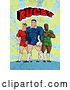 Clip Art of Retro Rugby Players with Text by Patrimonio