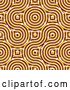 Clip Art of Retro Seamless Orange Truchet Tile Texture Background Pattern Version 4 by