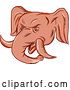 Clip Art of Retro Sketched or Engraved Political Elephant Head by Patrimonio