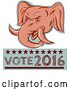 Clip Art of Retro Sketched or Engraved Political Elephant with Vote Republican 2016 Text by Patrimonio