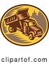 Clip Art of Retro Woodcut Dump Truck Logo by Patrimonio