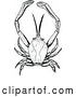 Clipart of a Big Retro Masked Crab by Prawny Vintage