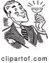 Clipart of a Happy Retro Man Holding a Cocktail by BestVector