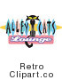 Royalty Free Retro Vector Clip Art of a Alley Cats Lounge Sign by Andy Nortnik