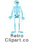 Royalty Free Retro Vector Clip Art of a Blue Skeleton by Andy Nortnik