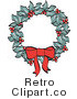 Royalty Free Retro Vector Clip Art of a Christmas Wreath by Andy Nortnik