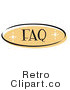 Royalty Free Retro Vector Clip Art of a FAQ Website Button by Andy Nortnik