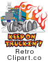 Royalty Free Retro Vector Clip Art of a Keep on Truckin Big Rig by Andy Nortnik