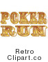 Royalty Free Retro Vector Clip Art of a Poker Run Sign by Andy Nortnik