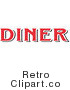 Royalty Free Retro Vector Clip Art of a Red Diner Sign by Andy Nortnik