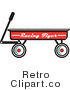 Royalty Free Retro Vector Clip Art of a Red Wagon by Andy Nortnik