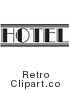 Royalty Free Retro Vector Clip Art of a Retro Hotel Sign by Andy Nortnik