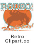 Royalty Free Retro Vector Clip Art of a Rodeo Tonight Only Sign by Andy Nortnik