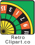 Royalty Free Retro Vector Clip Art of a Roulette Wheel by Andy Nortnik