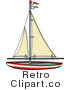 Royalty Free Retro Vector Clip Art of a Sailboat by Andy Nortnik