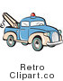 Royalty Free Retro Vector Clip Art of a Tow Truck by Andy Nortnik