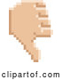 Vector Clip Art of a Retro 8 Bit Pixel Art Styled Hand Giving a Thumb down by AtStockIllustration