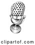 Vector Clip Art of a Retro Black and White Microphone by AtStockIllustration