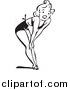 Vector Clip Art of a Retro Black and White Woman in Heels, Bending over by BestVector