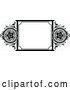 Vector Clip Art of a Retro Black Floral Frame by AtStockIllustration