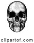 Vector Clip Art of a Retro Black Human Skull by AtStockIllustration