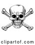 Vector Clip Art of a Retro Black Jolly Roger Skull and Crossbones by AtStockIllustration