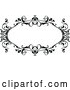 Vector Clip Art of a Retro Black Ornate Floral Frame by AtStockIllustration