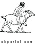 Vector Clip Art of a Retro Boy Riding Goat by Prawny Vintage