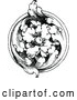Vector Clip Art of a Retro Floral Medallion in Black and White by Prawny Vintage
