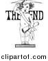 Vector Clip Art of a Retro Graduate Baby Standing in Front of 'the End' by Prawny Vintage