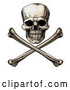 Vector Clip Art of a Retro Jolly Roger Skull with Crossbones by AtStockIllustration