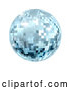 Vector Clip Art of a Retro Sparkly Blue Disco Mirror Ball by AtStockIllustration