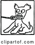 Vector Clip Art of a Scared Retro Dog Pulling Against a Leash by Prawny Vintage
