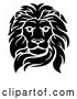 Vector Clip Art of an Unforgiving Retro Black Male Lion Fiercely Fixated with Deadly Intentions Death Stare by AtStockIllustration