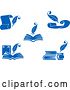 Vector Clip Art of Blue Quill Pens Books and Letters by Vector Tradition SM