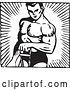 Vector Clip Art of Bodybuilder Lifting with One Arm by BestVector