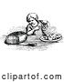 Vector Clip Art of Boy with Bread Pastries and a Pretzel by Prawny Vintage