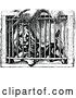 Vector Clip Art of Caged Lion and Dog by Prawny Vintage