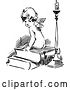 Vector Clip Art of Cherub Sitting on Books by a Candle by Prawny Vintage