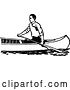 Vector Clip Art of Guy Canoeing 2 by Prawny Vintage