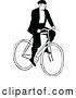 Vector Clip Art of Guy Riding a Bicycle 1 by Prawny Vintage