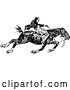 Vector Clip Art of Guy Riding a Fast Horse by Prawny Vintage