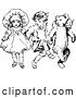 Vector Clip Art of KChildren Skipping with a Teddy Bear by Prawny Vintage