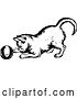 Vector Clip Art of Kitten Playing with a Ball by Prawny Vintage