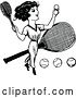 Vector Clip Art of Lady Playing Tennis by Prawny Vintage
