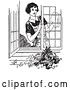 Vector Clip Art of Lady Washing Windows by Picsburg